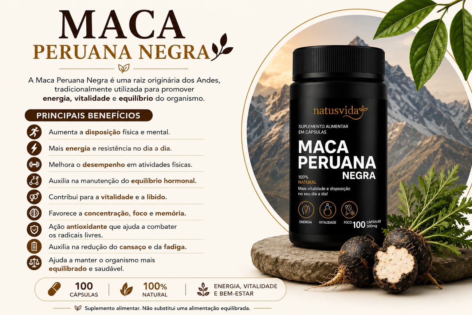 Maca Peruana 100 Cápsulas