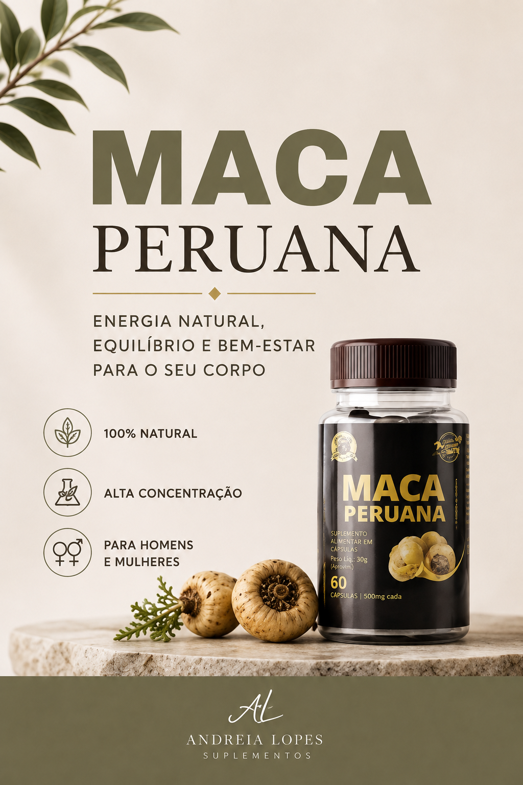 Maca Peruana – 60 Cápsulas | 500 mg